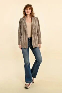 Herringbone Double-Breasted Blazer