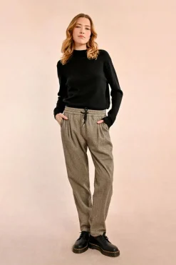 Herringbone Jogger Pants - Black
