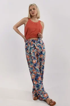 High Waist Floral Print Pants