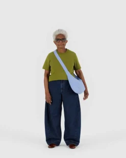 Medium Nylon Baggu Crescent Bag - French Blue