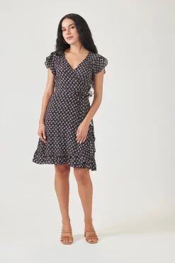 Midi Wrap Dress - Tree Print