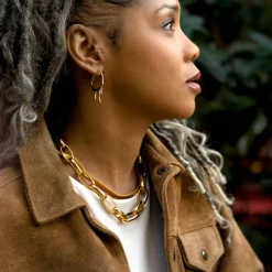 Rain 24K Gold Plated Hoops