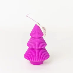 Ribbed Xmas Tree Candle - Several Colors