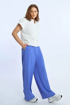Ruffle Detail S/S Shirt - White