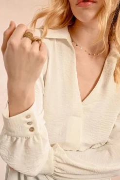 Short Puffy Blouse - Cream