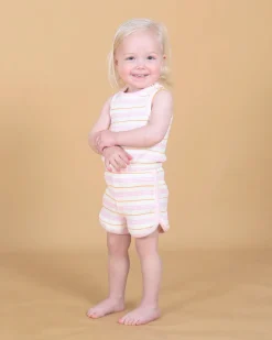 Sorbet Stripe Retro Rib Romper