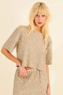 S/S Sequined Top