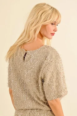 S/S Sequined Top