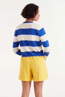 Striped Long Sleeve Sweater - Blue