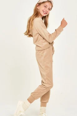 Terry Hoodie and Jogger Set - Taupe