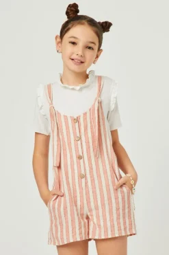 Tie Button-Front Romper