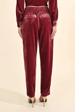 Velvet Cigarette Pants - Pink