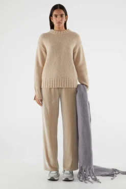 Velvet Stretch Pants - Beige