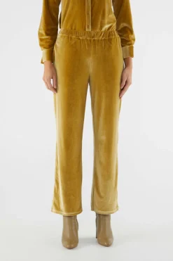 Velvet Stretch Pants - Gold