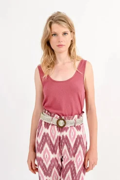 Woven Belt with Round Buckle - Offwhite